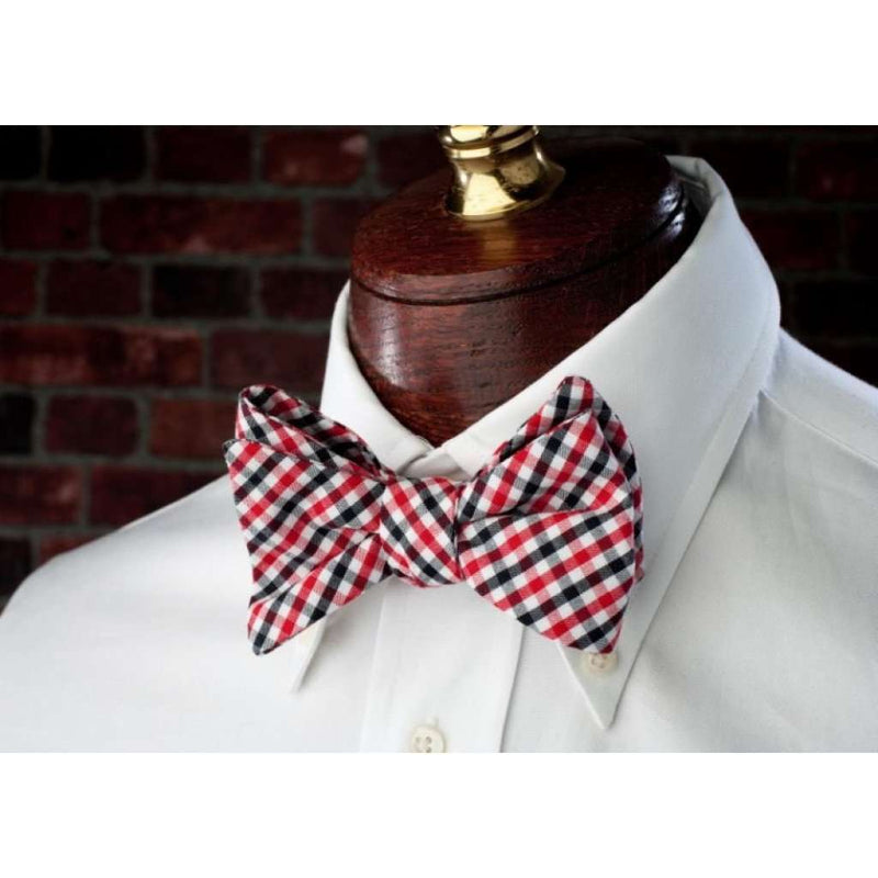 Red and Black Tattersall Bow Tie by High Cotton - Country Club Prep