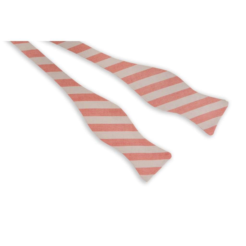 Red and Grey Oxford Stripe Bow Tie by High Cotton - Country Club Prep