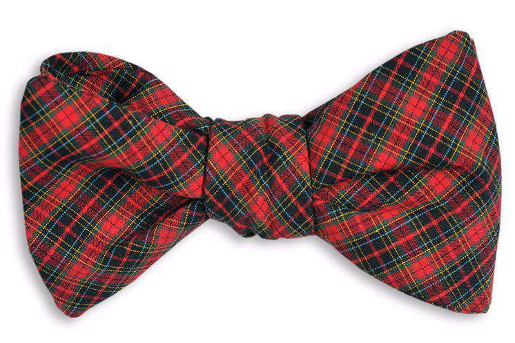 Red and Navy Tartan Bow Tie by High Cotton - Country Club Prep