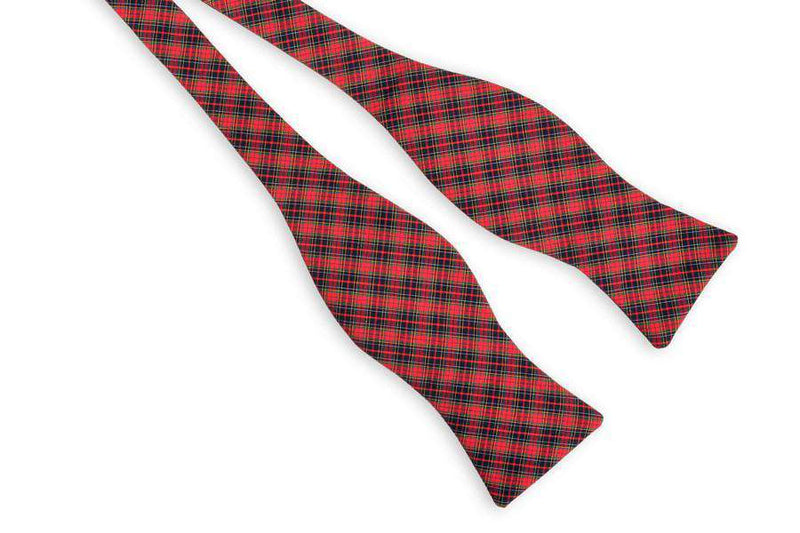 Red and Navy Tartan Bow Tie by High Cotton - Country Club Prep