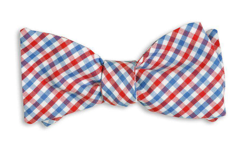 Red and Old Blue Tattersall Bow Tie by High Cotton - Country Club Prep