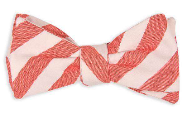 Red and White Oxford Stripe Bow Tie by High Cotton - Country Club Prep