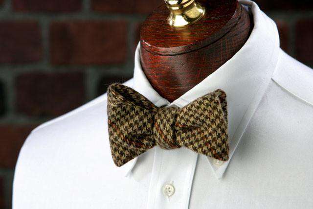 Russell Woolie Bow Tie in Brown and Green by High Cotton - Country Club Prep
