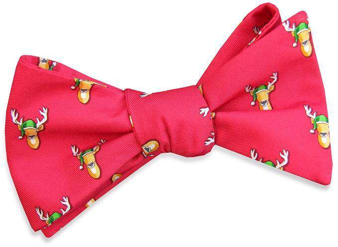 Santa Stags Bow Tie in Red by Bird Dog Bay - Country Club Prep