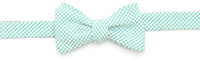 Seafoam Green/Blue Seersucker Gingham Bow Tie by High Cotton - Country Club Prep