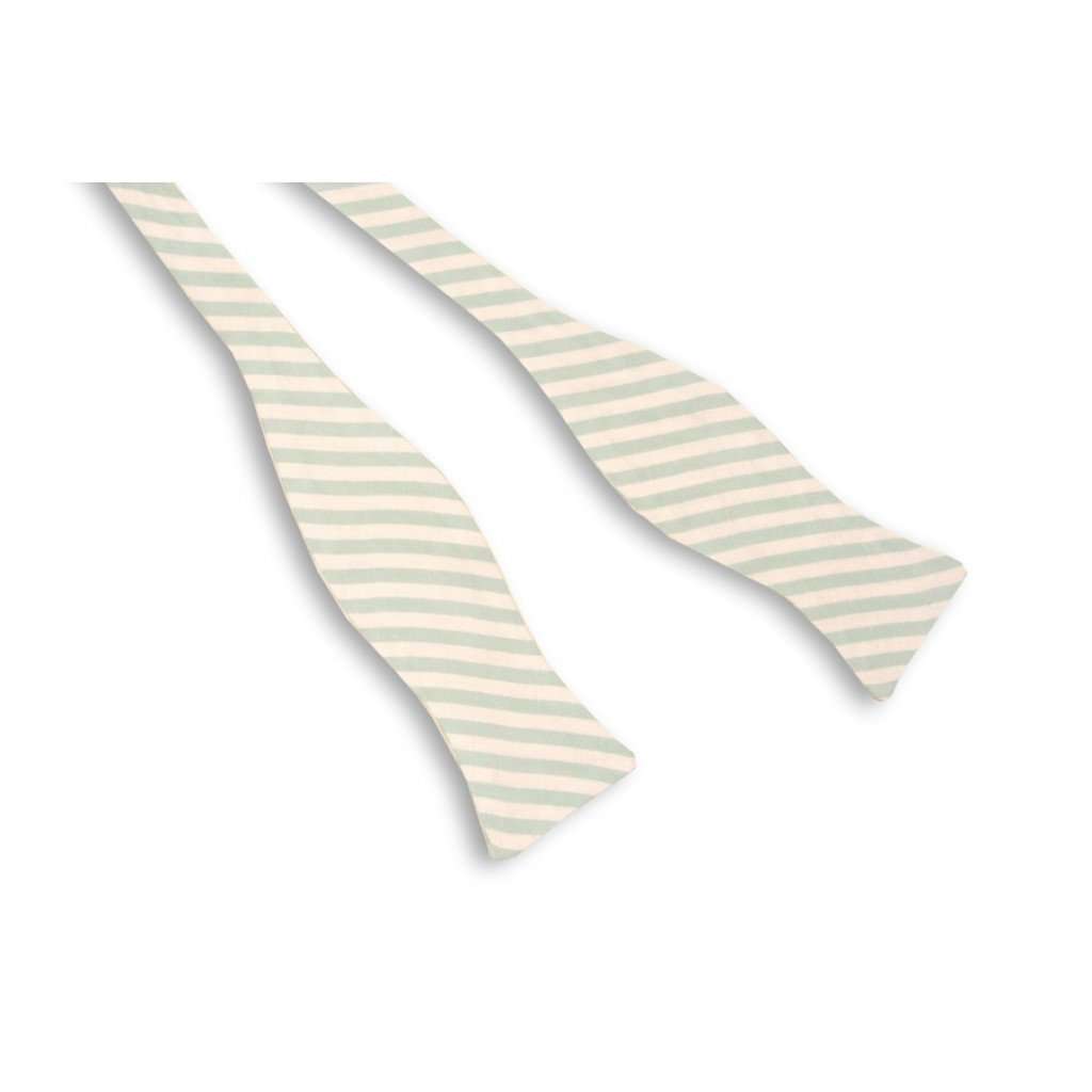 Seafoam Green Linen Stripe Bow Tie by High Cotton - Country Club Prep