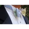 Seersucker Four Way Bow Tie in Pink, Green, Yellow and Light Blue by High Cotton - Country Club Prep