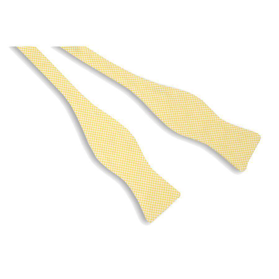 Seersucker Gingham Bow Tie in Yellow by High Cotton - Country Club Prep