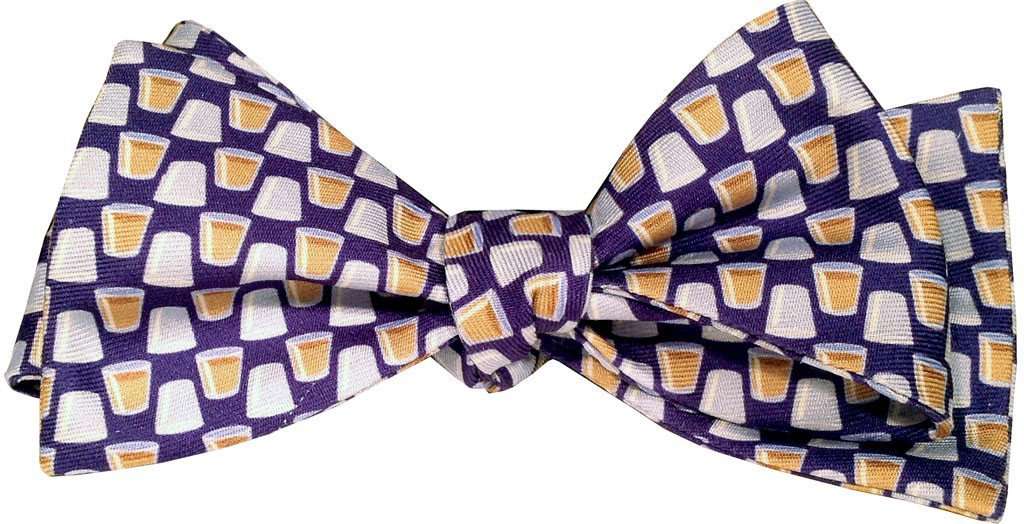 Shots! Shots! Shots! Bow Tie in Blue and Gold by Lazyjack Press - Country Club Prep