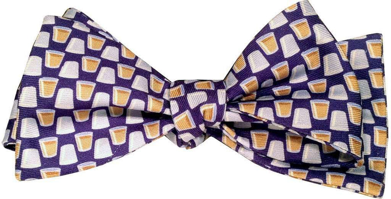 Shots! Shots! Shots! Bow Tie in Blue and Gold by Lazyjack Press - Country Club Prep