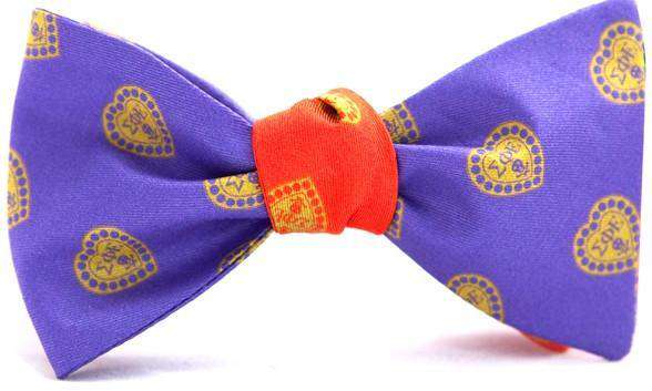 Sigma Phi Epsilon Reversible Bow Tie in Purple and Red by Dogwood Black - Country Club Prep