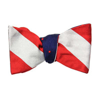 Silver/Red and Red Dots on Navy Bow Tie by Social Primer - Country Club Prep