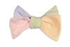 Spring Four Way Bow Tie in Blue, Yellow, Pink, and Green Linen by High Cotton - Country Club Prep