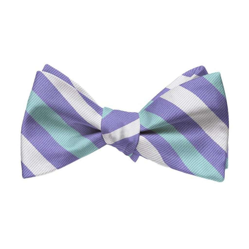 Stafford Stripe Bow Tie in Violet by Bird Dog Bay - Country Club Prep