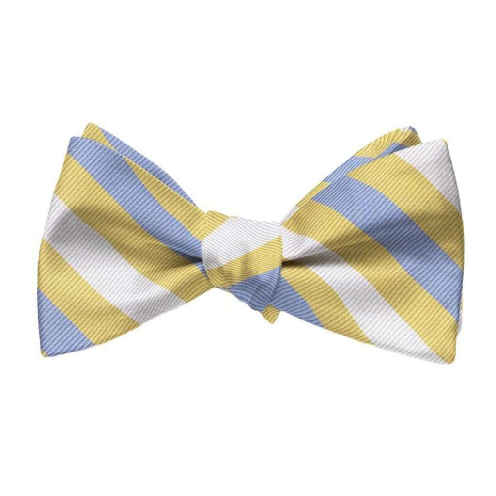 Stafford Stripe Bow Tie in Yellow by Bird Dog Bay - Country Club Prep