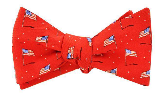 Stars and Stripes Bow Tie in Red by Bird Dog Bay - Country Club Prep