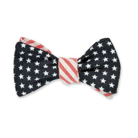 Stars & Stripes Reversible Bow Tie in Red, White and Blue by High Cotton - Country Club Prep