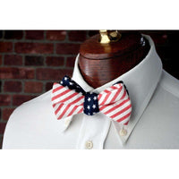 Stars & Stripes Reversible Bow Tie in Red, White and Blue by High Cotton - Country Club Prep