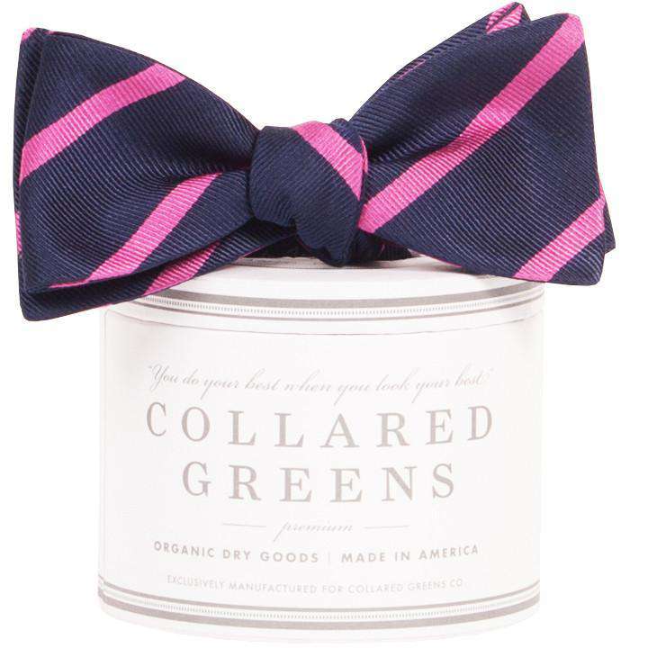 Stowe Bow Tie in Navy and Pink by Collared Greens - Country Club Prep