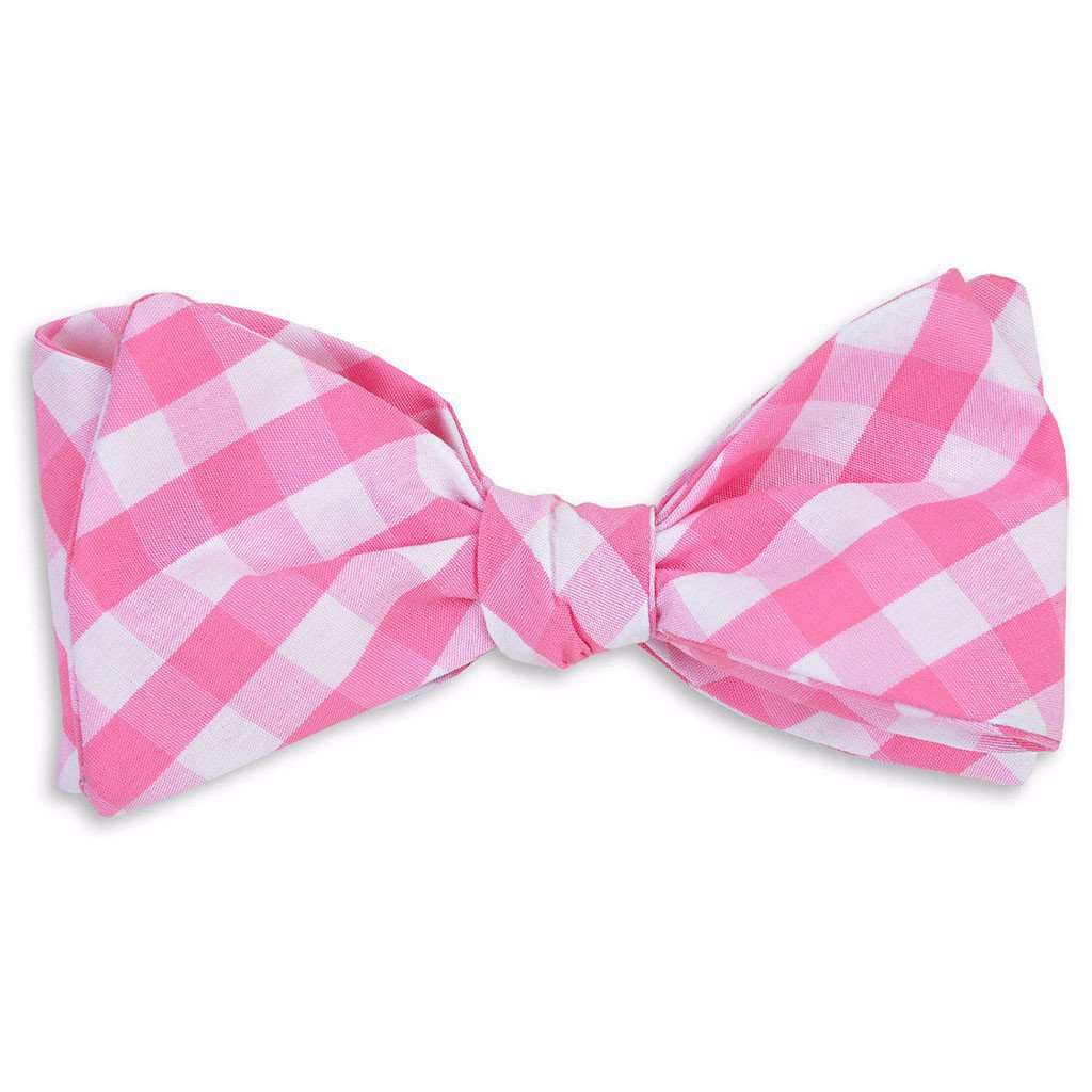 Summer Check Bow Tie in Strawberry by High Cotton - Country Club Prep