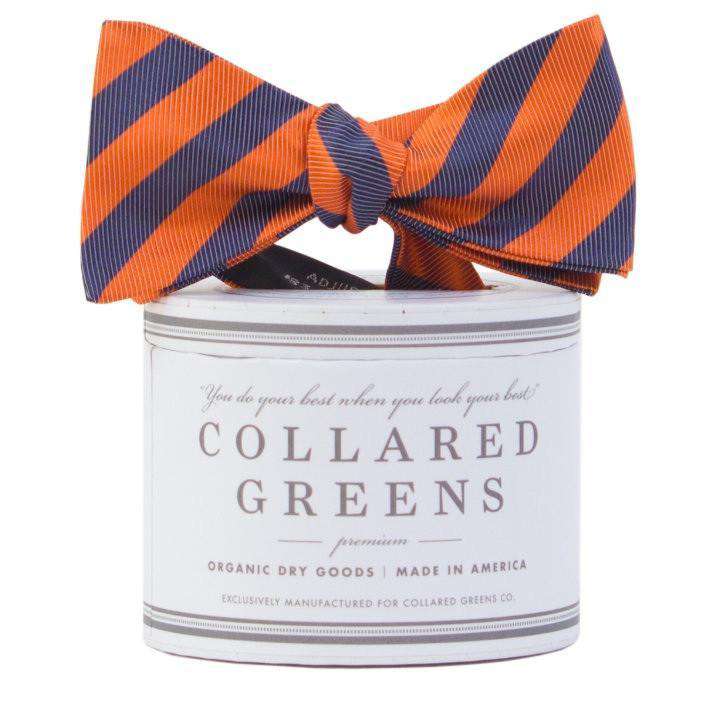 The Collegiate Bow in Orange/Navy by Collared Greens - Country Club Prep