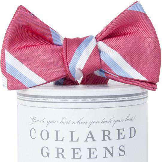 The George Bow Tie in Pink and Carolina Blue by Collared Greens - Country Club Prep