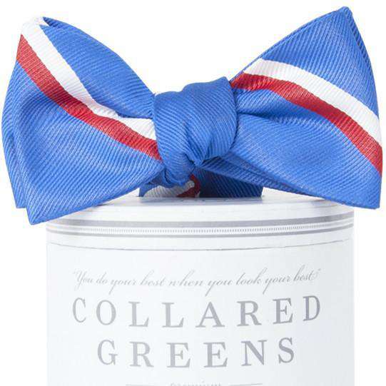 The George Bow Tie in Royal Blue and Red by Collared Greens - Country Club Prep