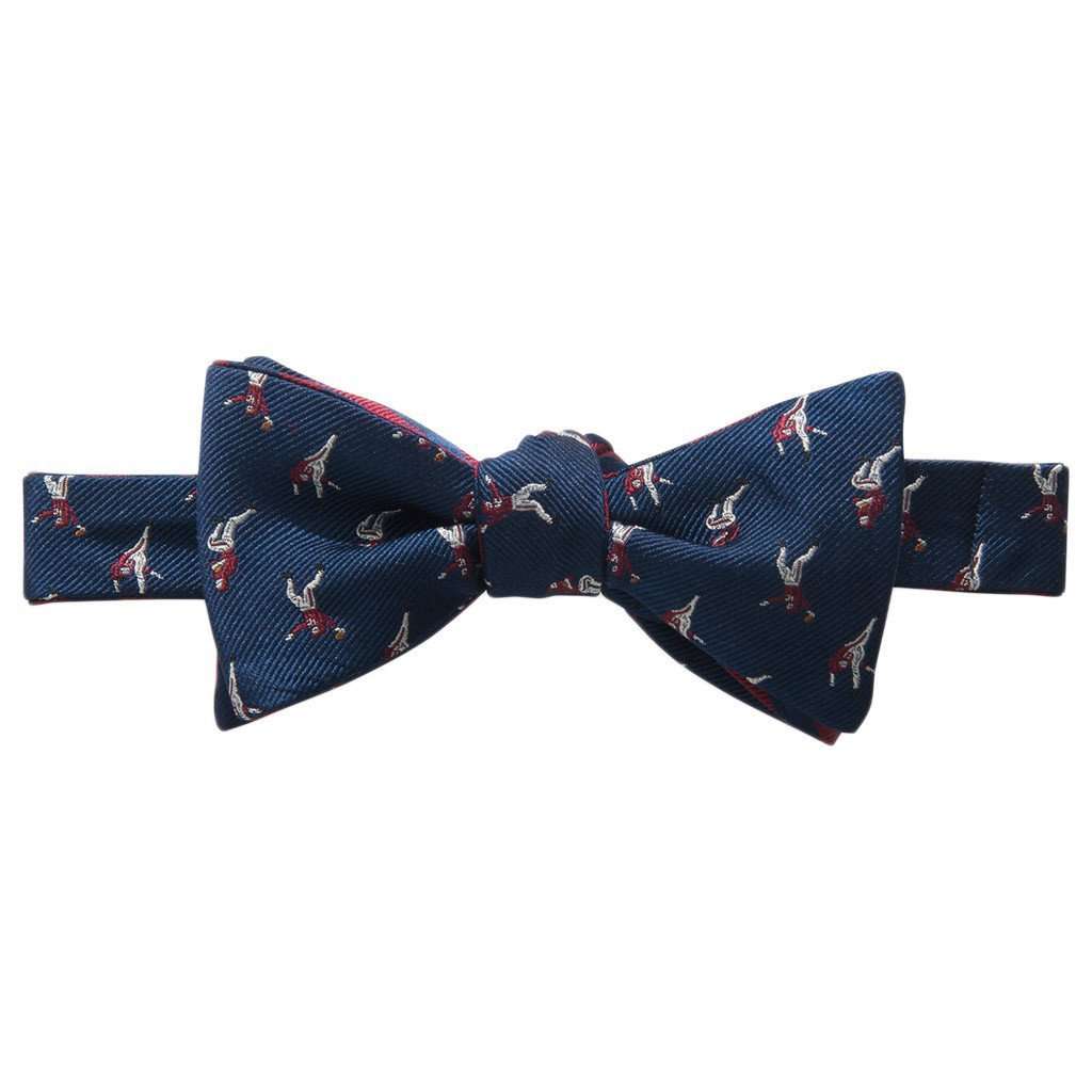 The Hangtime Reversible Bow Tie in Navy & Chianti by Southern Tide - Country Club Prep