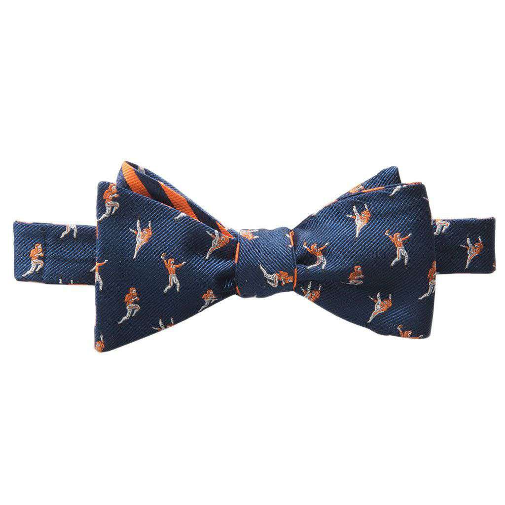 The Hangtime Reversible Bow Tie in Navy & Endzone Orange by Southern Tide - Country Club Prep