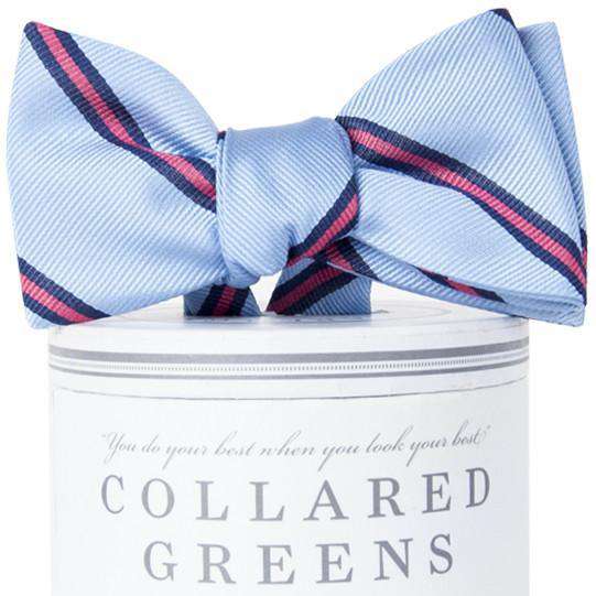 The Martin Bow Tie in Carolina Blue and Pink by Collared Greens - Country Club Prep