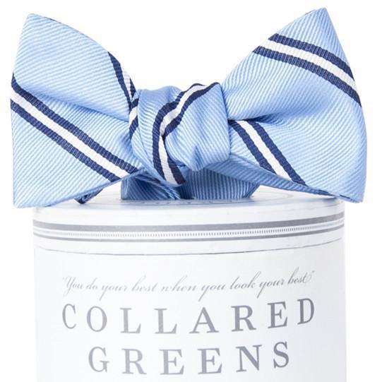 The Martin Bow Tie in Carolina Blue and White by Collared Greens - Country Club Prep