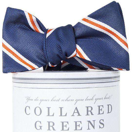 The Martin Bow Tie in Navy and Orange by Collared Greens - Country Club Prep