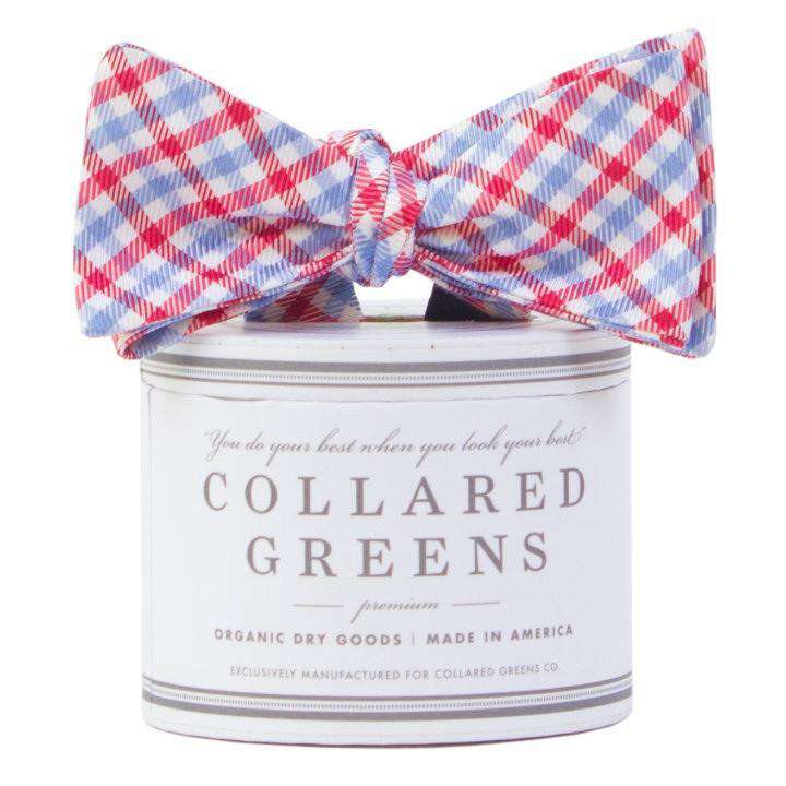The Mitchell Bow in Red/Carolina Blue by Collared Greens - Country Club Prep