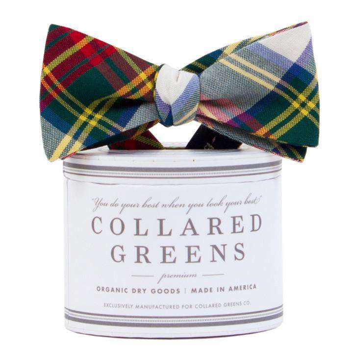 The Pisgah Bow in Green/Red/Yellow by Collared Greens - Country Club Prep