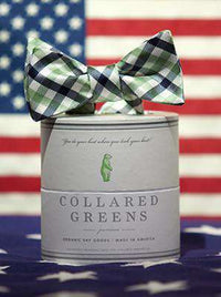 The Quad Bow in Green/Blue by Collared Greens - Country Club Prep