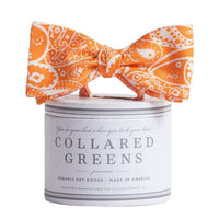 The Seaside Paisley Bow in Orange by Collared Greens - Country Club Prep