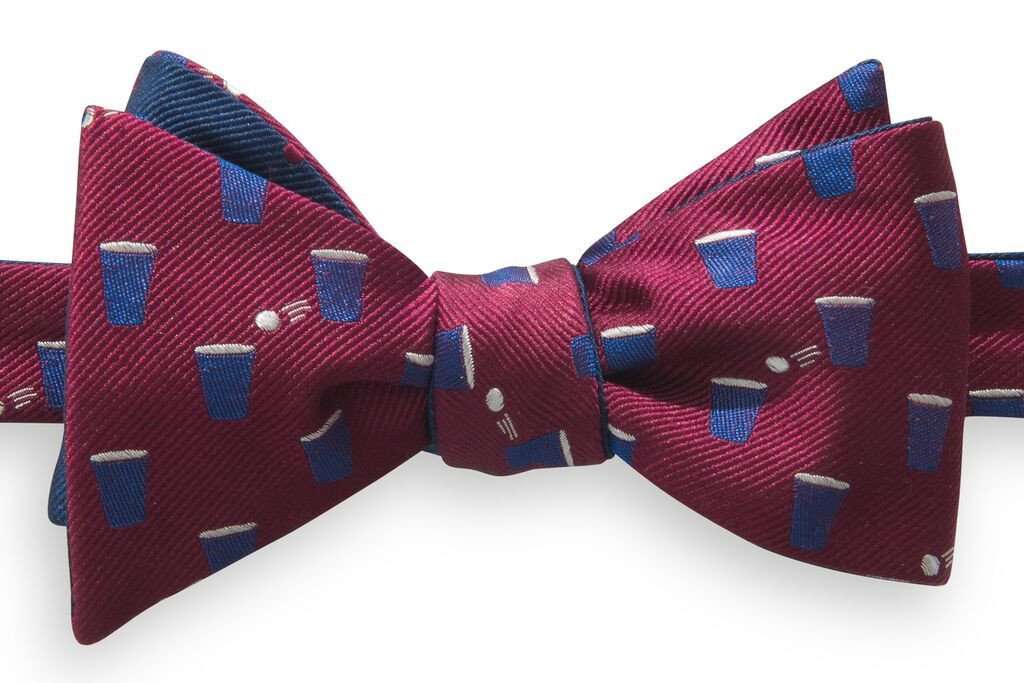 The Splash Bow Tie in Chianti and Navy by Southern Tide - Country Club Prep
