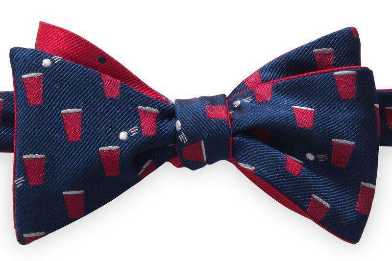 The Splash Bow Tie in Midnight Blue and Red by Southern Tide - Country Club Prep