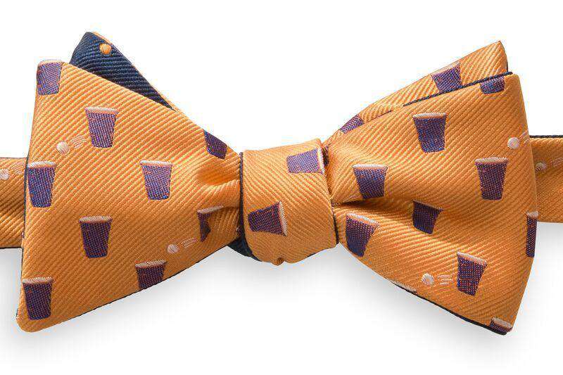 The Splash Bow Tie in Rocky Top Orange and Navy by Southern Tide - Country Club Prep