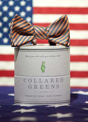 The Varsity Bow in Navy/Orange in Collared Greens - Country Club Prep