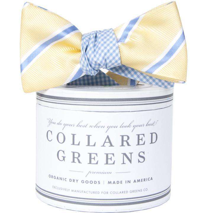 Triple Crown Mixer Bow in Gold and Blue by Collared Greens - Country Club Prep