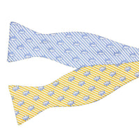 Two Color Skipjack Seersucker Bow Tie in Sunglow and Ocean Channel by Southern Tide - Country Club Prep