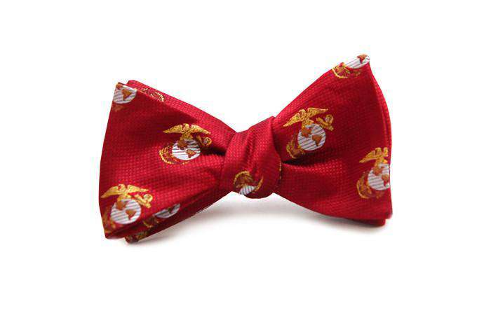 U.S. Marine Corps Bow Tie in Scarlet by Dogwood Black - Country Club Prep