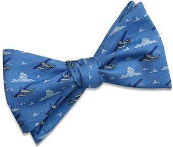 Vintage Sea Plane Bow Tie in Blue by Bird Dog Bay - Country Club Prep