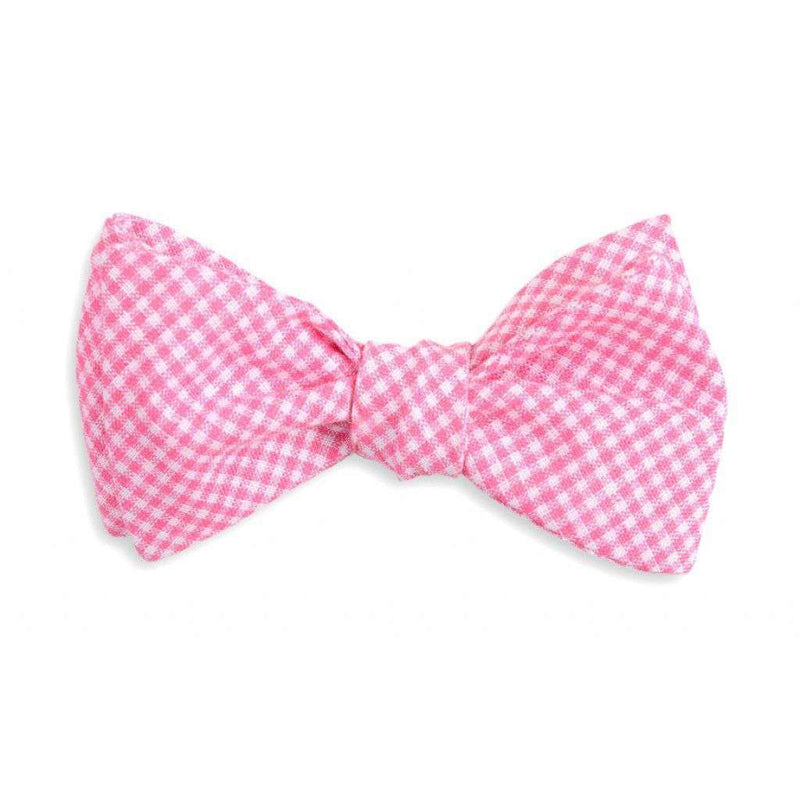 Watermelon Linen Gingham Bow Tie in Pink by High Cotton - Country Club Prep