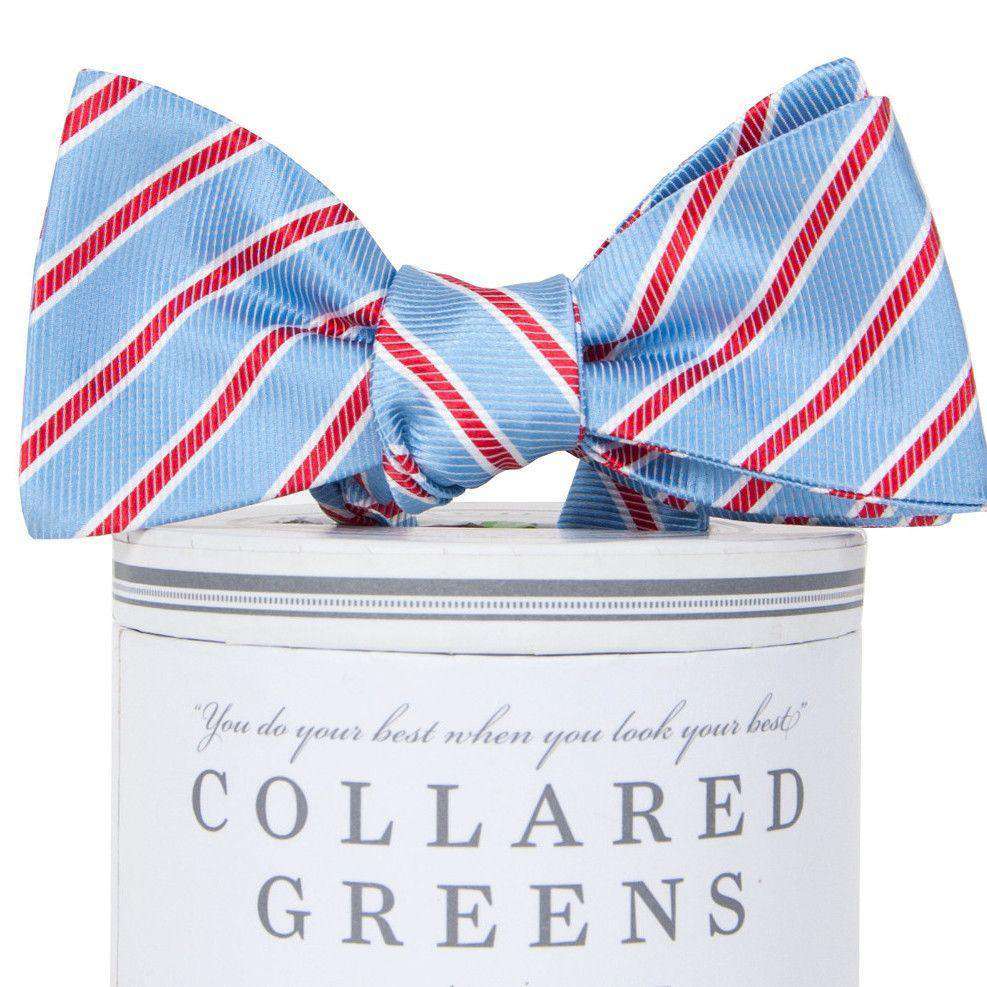 Whitman Bow Tie in Carolina Blue & Salmon Red by Collared Greens - Country Club Prep