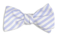 Wide Carolina Blue Stripe Bow Tie by High Cotton - Country Club Prep