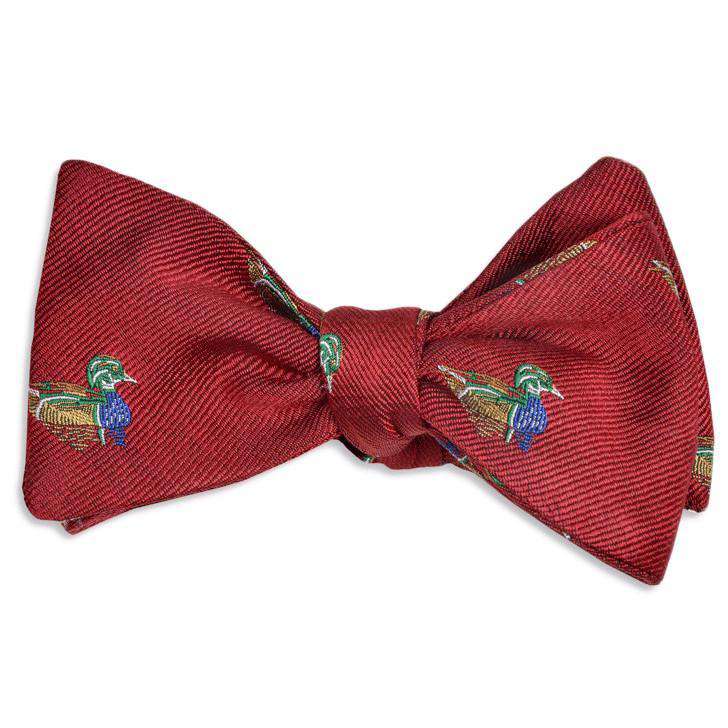 Wood Duck Bow Tie in Red by High Cotton - Country Club Prep