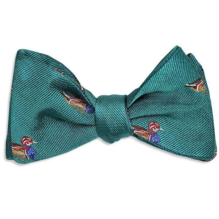 Wood Duck Bow Tie in Teal by High Cotton - Country Club Prep