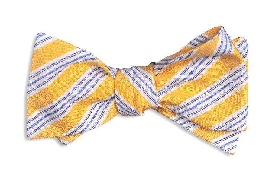 Yellow Spinnaker Stripe Bow Tie by High Cotton - Country Club Prep